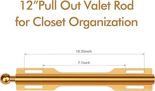 Miniatura 2 de FIRJOY Barra de valet de 12 pulgadas para armario extraíble (1 paquete, naranja)