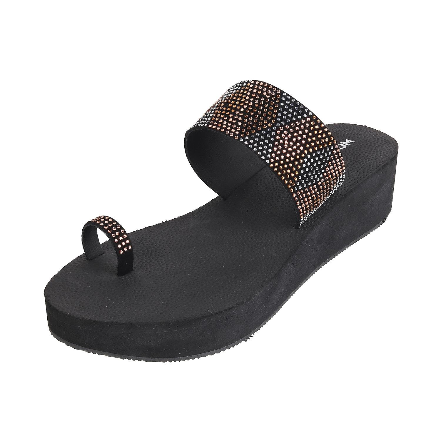 Mochi Women Black Synthetic Wedge Heel Sandal UK/4 EU/37 (34-225) (B0CQHG5MJP) Amazon Price History, Amazon Price Tracker