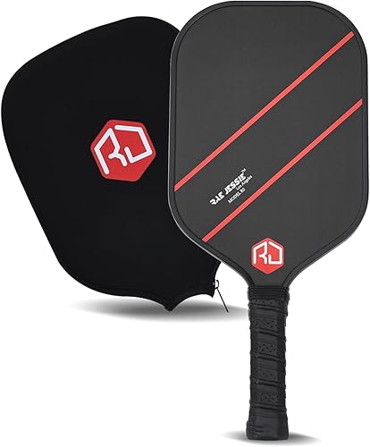 RaE jessiE Paleta de pickleball de 0.630 in T700 de fibra de carbono cruda | Unibody termoformado con paredes inyectadas de espuma | Raqueta de