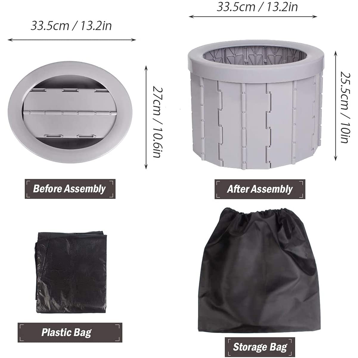 Inodoro Portátil Plegable para Camping, WC Camping Plegable, Asiento De Inodoro con Orinal De Viaje Plegable, Inodoro De Coche Inodoro De Viaje para Acampar Senderismo Viajes Largos Viajes