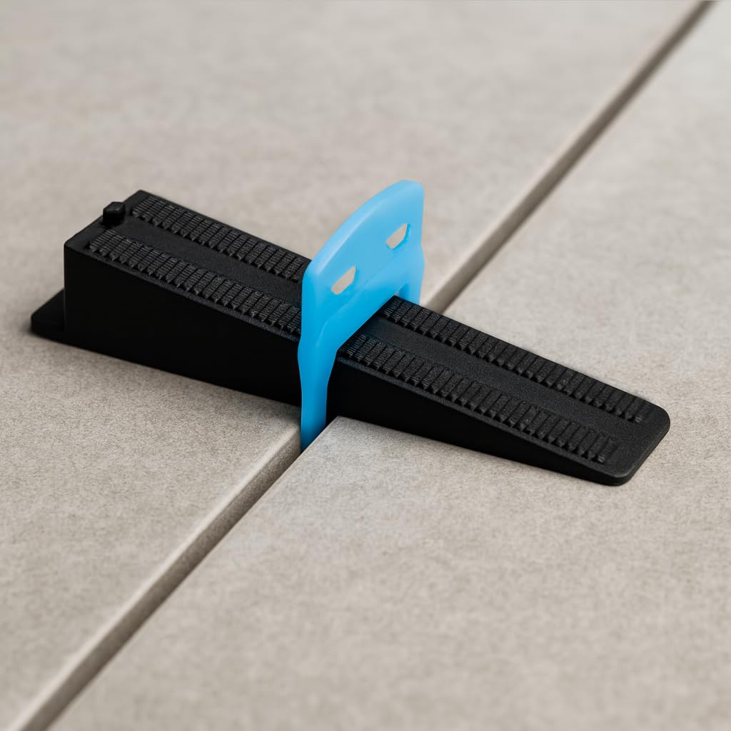 Pezzi Sistema Di Cunei Per Piastrelle - Fix Level - 500 Pezzi Di Morsetti Distanziatori 2mm - 100 Pezzi Di Cunei Riutilizzabile - Piastrelle da Parete e da Pavimento (2 mm)
