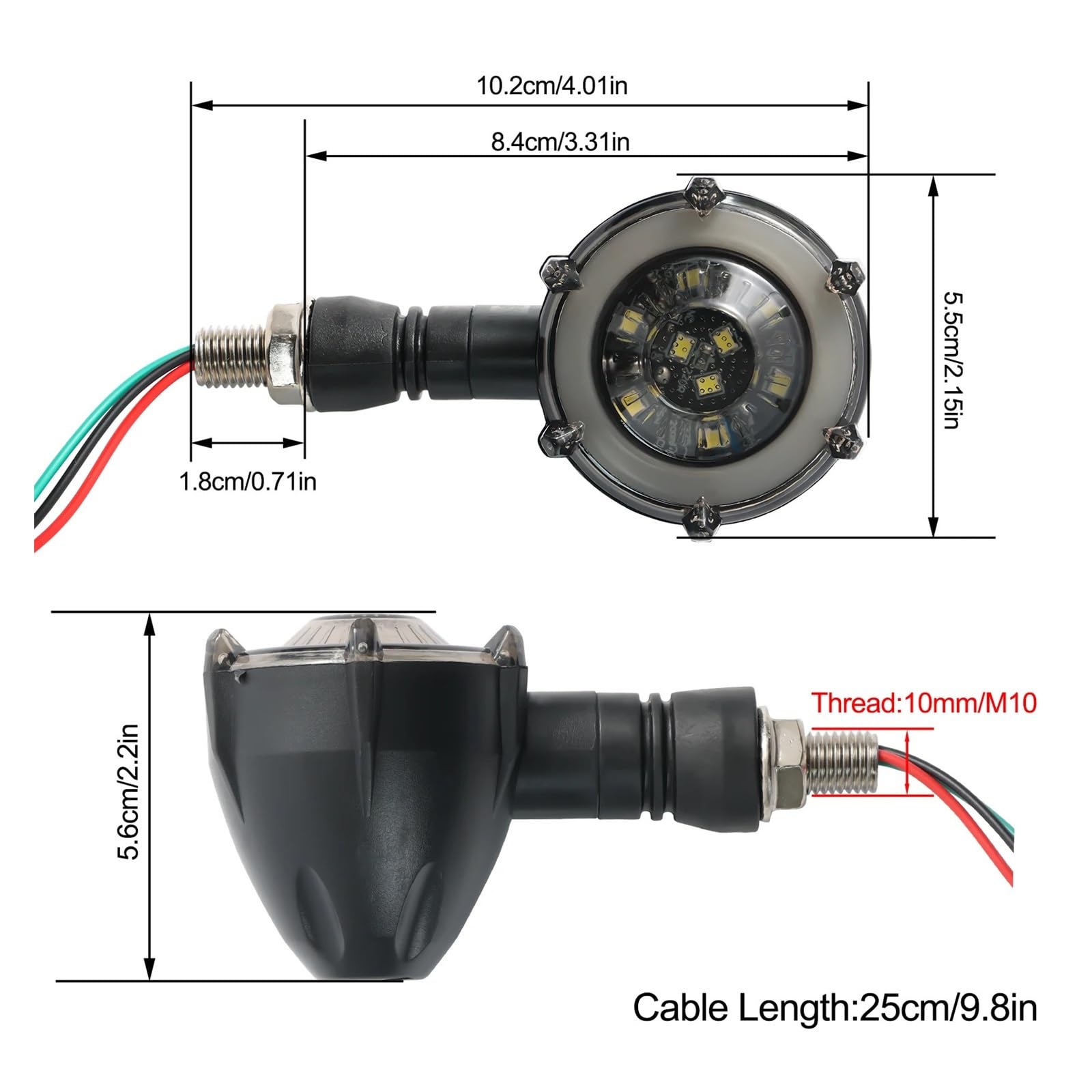 Indicatore di direzione DRL universale per moto Indicatoris Motos