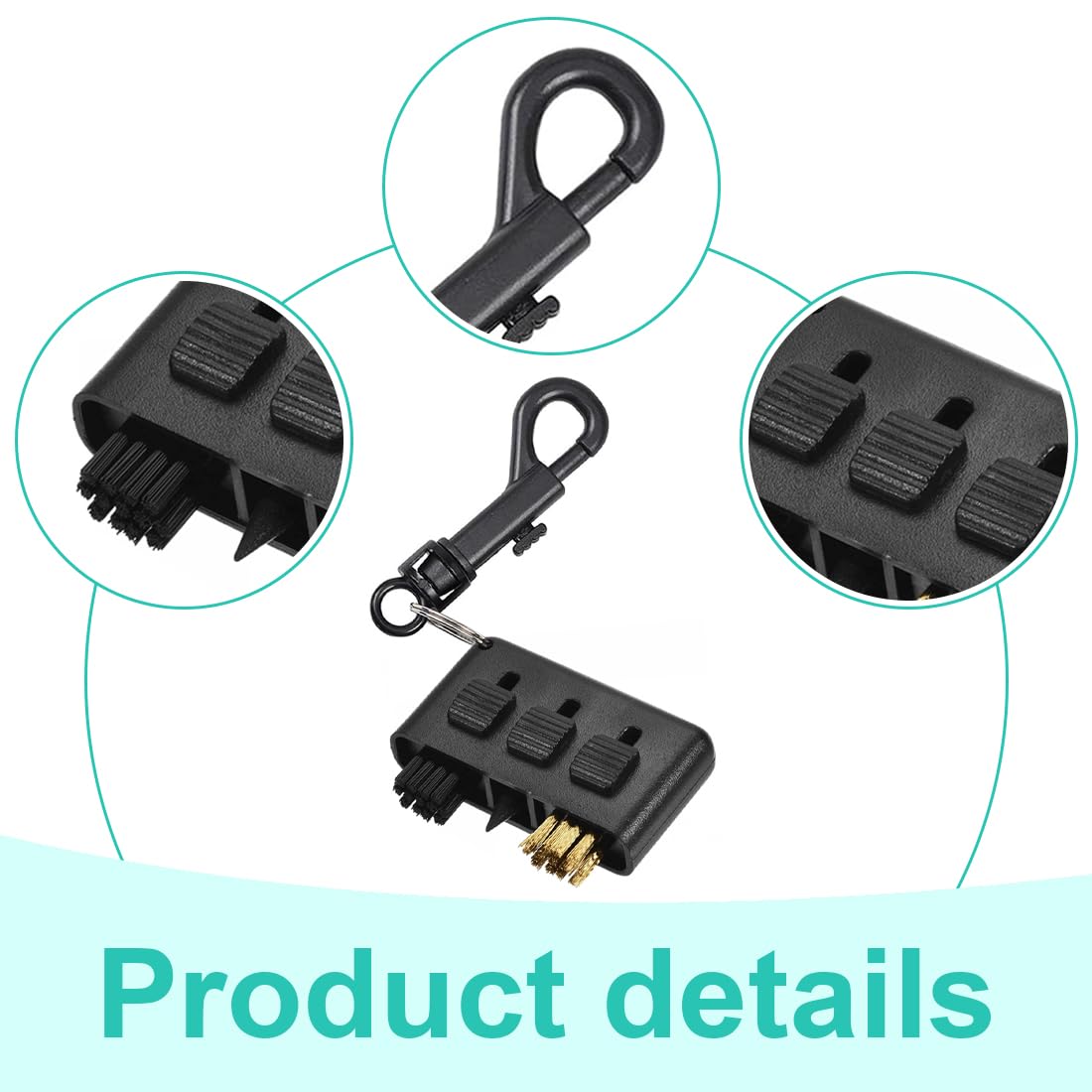 EIH 2 Pcs 3 in 1 per Mazze da Golf,Pulitore di Mazze da Golf,Strumento di Pulizia Multiuso,Spazzola per la Pulizia Delle Scanalature Delle Mazze da Golf,Kit per la Pulizia Delle Scarpe,Con Portachiavi