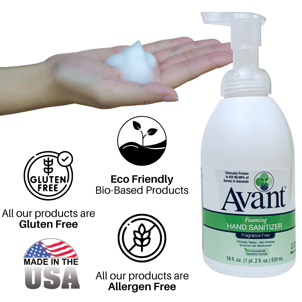 Avant FOAMING HAND SANITIZER (12 pack 18 oz.)