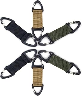 ZHENXIN 6 Pack Nylon Belt Keychain Ccarabiner Clips,Lanyard Hanger with Chain Hooks,Dual Triangle Carabiner Clips with Spring Gatelock,Three Colors,Use Indoor or Outdoor