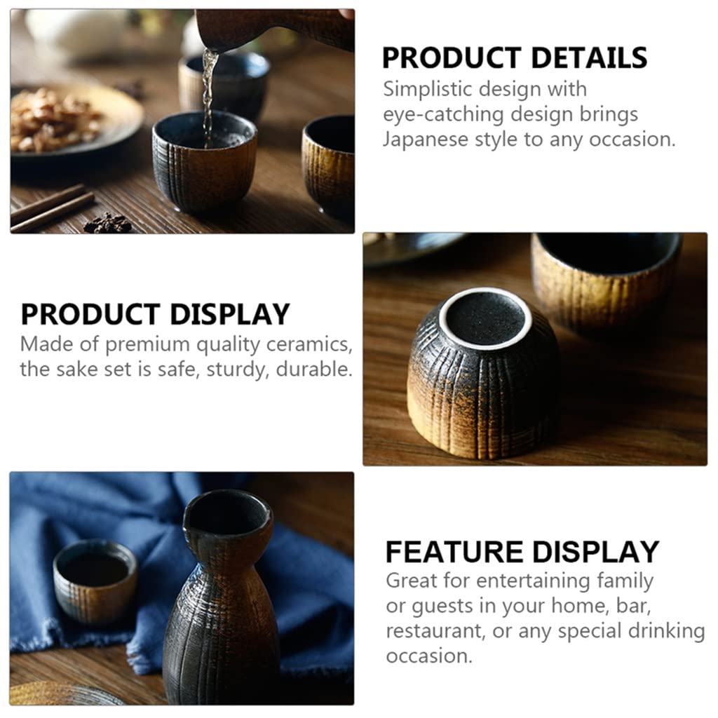 BBAUER 1 Juego de exquisitas Tazas de té de cerámica japonesas, Juego de té Vintage, Juego de Tazas de té y hervidor de cerámica Vintage japonés