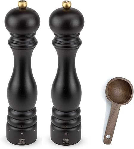 Miniatura 14 de Peugeot Paris u'Select - Molinillo manual de 6 ajustes de madera de haya con cuchara de especias de madera, hecho en Francia