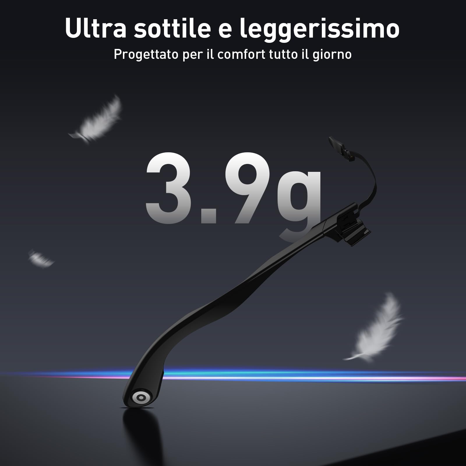 PRISMXR Carina C2 Batteria portatile per occhiali Rayban Meta, magnetica ultraleggera, caricabatterie portatile con autonomia estesa da 14 a 19 ore (per Wayfarer Regular)