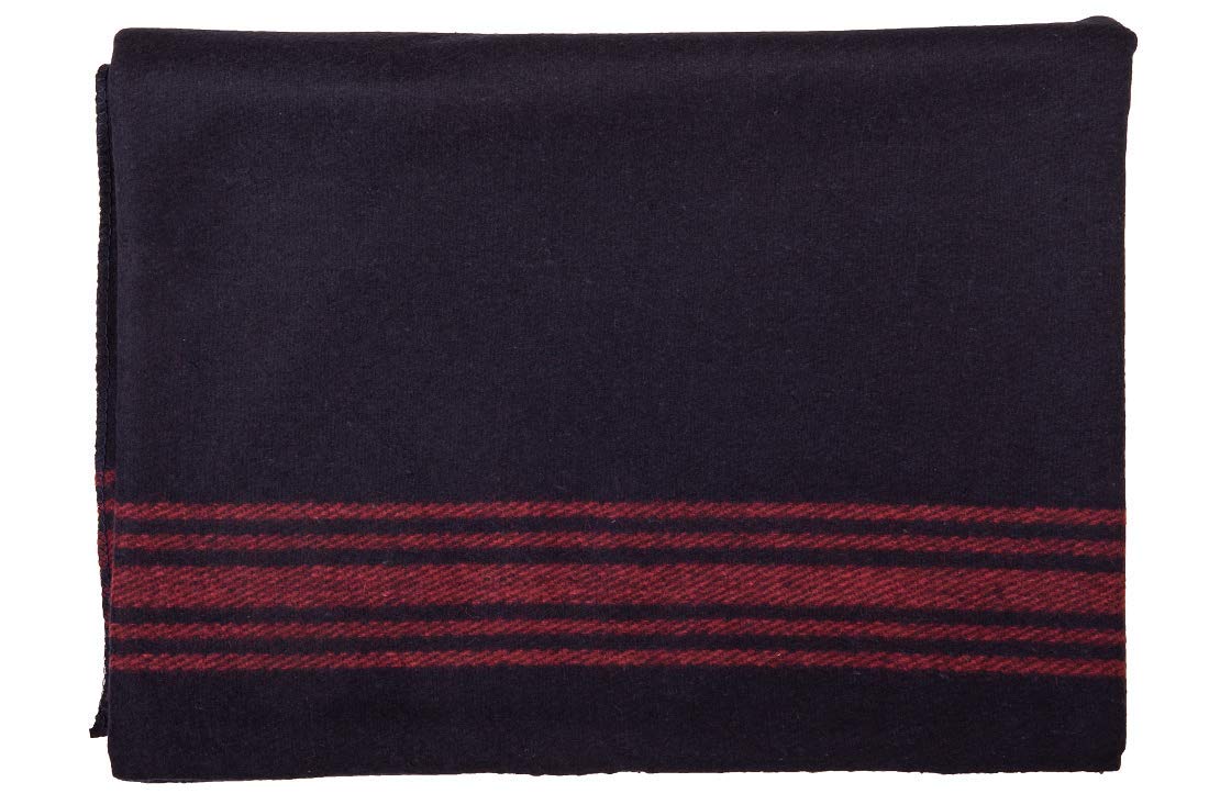 Farm Blue Wool Blanket Military Style Thick & Lightweight Army