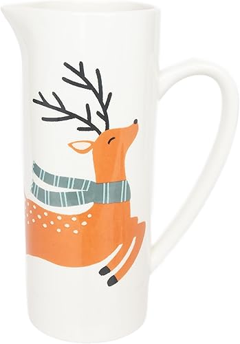 Miniatura 7 de Boston International Jarra de cerámica para servir agua y bebidas frías, 5.5 tazas, corona de flores de conejito