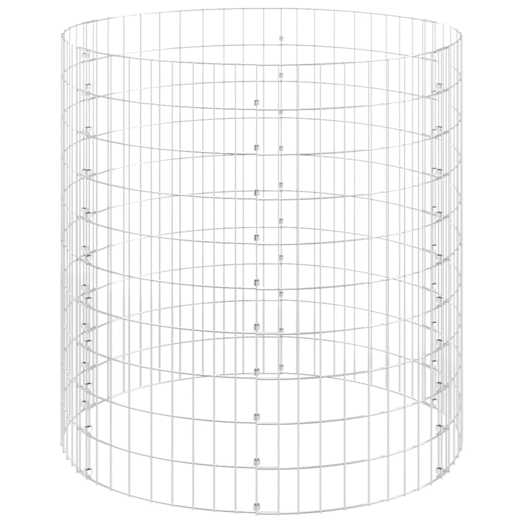 Gabionen-Säule Rund Verzinkter Stahl Ø100x100 cm, Maschendraht Zaunelement für Gartenzaun, Sichtschutz und Windschutz, stabile Metall-Palisade für Terrasse, Balkon, Vorgarten