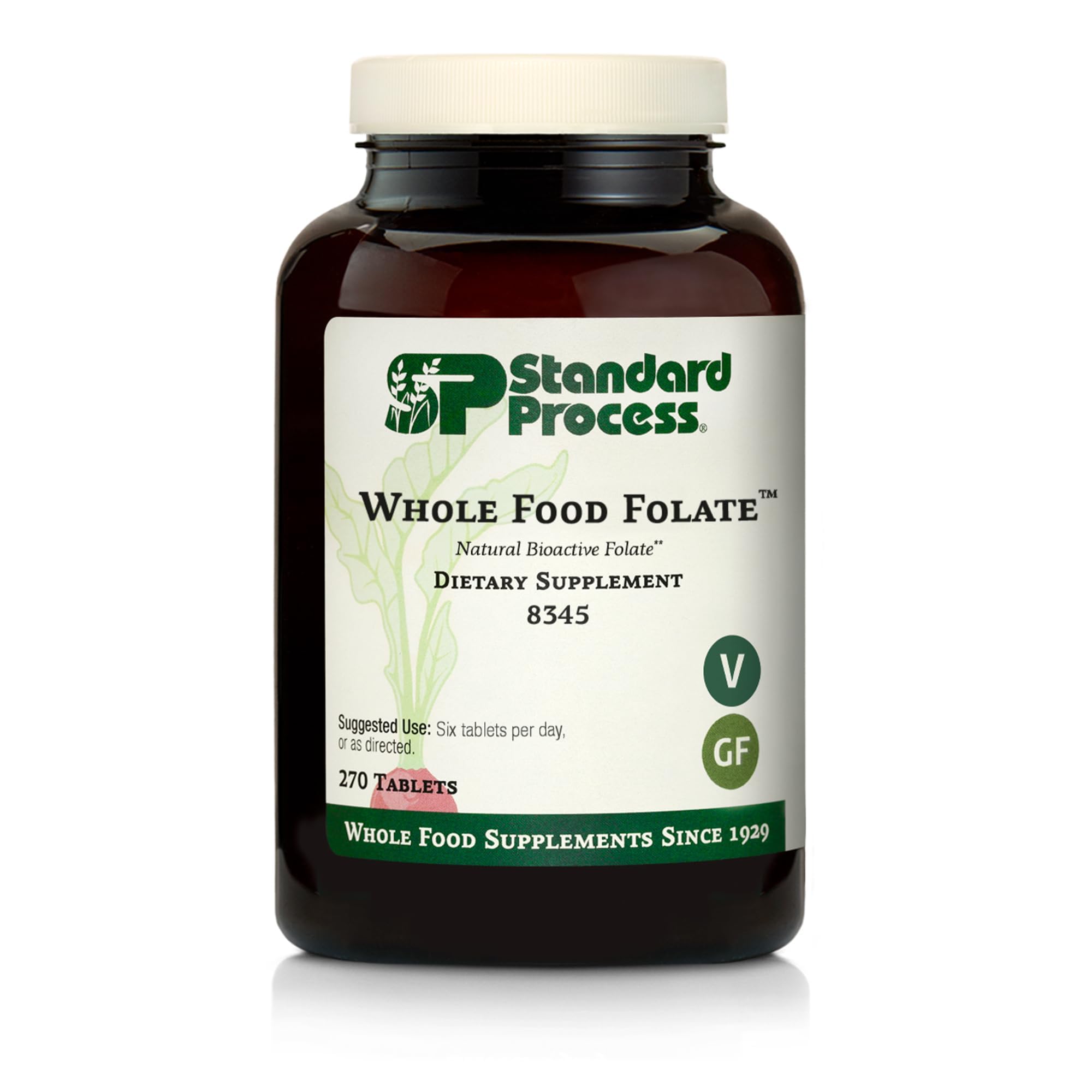 Standard Process Whole Food Folate, Cellular Health Support, 270 Capsules