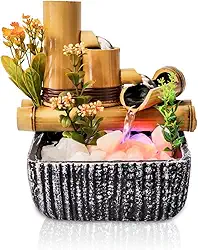 Fonte Decorativa de Água - Chafariz Cascata Zen em Bambu com 3 Quedas
