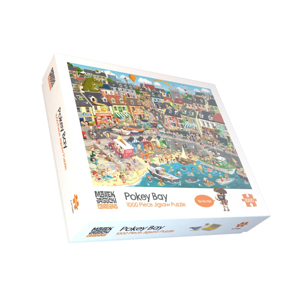 Pokey Bay 1000 Piece Jigsaw Puzzle Funny Seaside Monster & Pirates