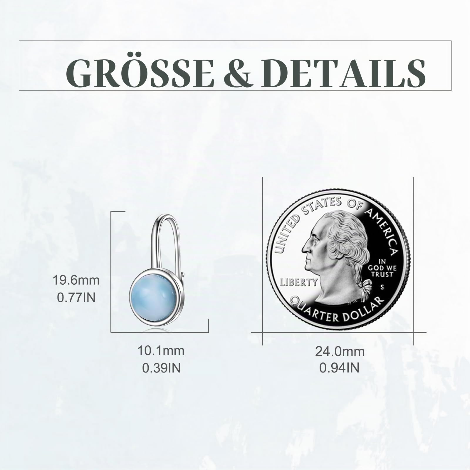 POPLYKE Opal/Schwarzer Onyx/Larimar/Mondstein/Aquamarin/Perle/Bernstein/Labradorit/Türkis/Malachit/Lapis Lazuli Leverback Ohrringe Sterling Silberschmuck Geschenk für Mädchen