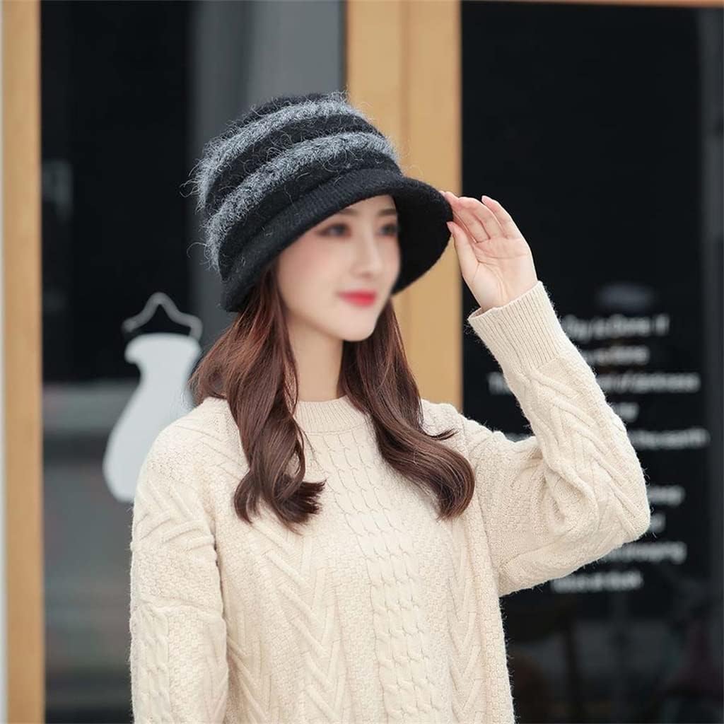 Pot Hat Colorblock Retro Warm Knitted Ladies Painter Autumn and Winter