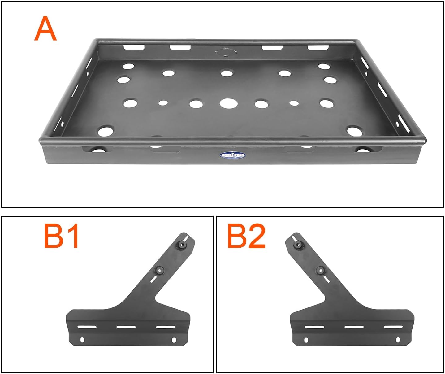 Hooke Road JLU Rear Trunk Cargo Rack Shelf Basket Tray for 2018-2026 Jeep Wrangler JL Unlimited 4-Door Hardtop & Sky One-Touch Power Top, Interior Storage Cover Luggage Carrier