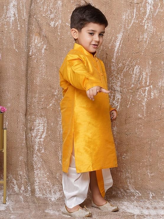 Image of AJ DEZINES Kids Ethnic Wear Pure Cotton Dhoti Kurta Set For Boys