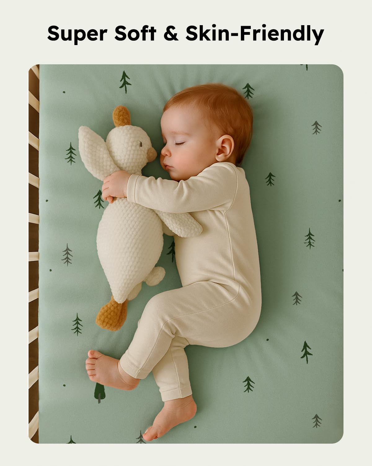 Pack and Play Sheets Fitted, Mini Crib Sheets 2-Pack for Pack N Play Mattress, Stretchy Playpen Sheet for Boys Girls, Softness and Breathable, 38" x 26" - Image 3