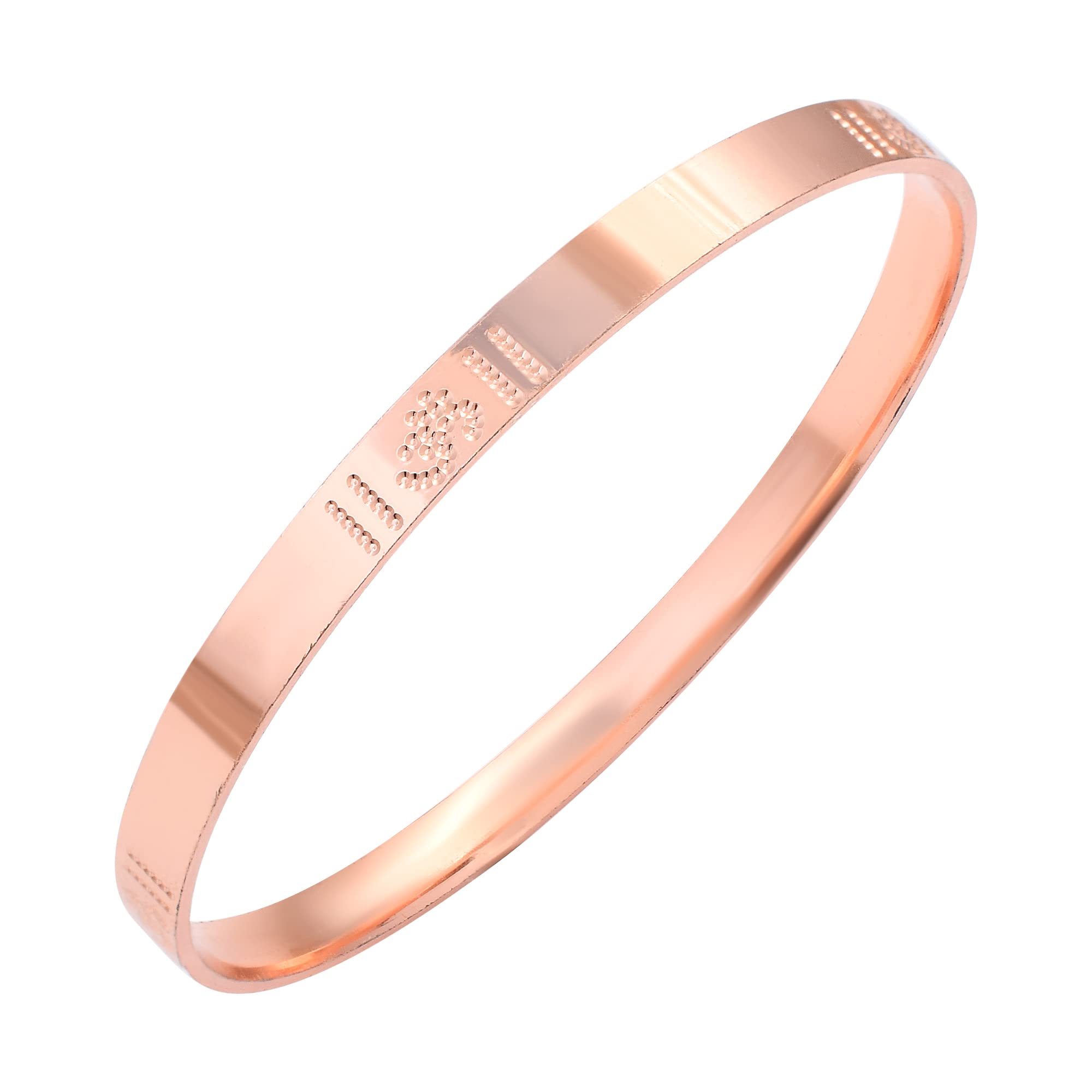 morir Rose Gold-Plated Copper Laser Engraving Designer Om Kada/Kadaa Bangle Jewelry For Men & Women (B0BJ34WYT2) Amazon Price History, Amazon Price Tracker