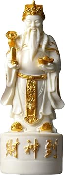 CAI Shen Statue - God of Wealth and Fortune, Feng Shui Decor, Caishen Sculpture, Tsai Shen Yeh