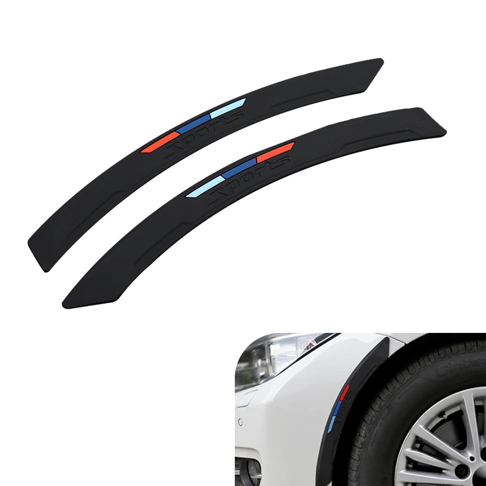 R-timer 2 Pcs Car Wheel Arch Trim for Citroen C2 C3 C4 C5 C6 C3-XR C4X C5X C5 Aircross, Car Wheel Arch Eyebrows Decorative Strip Anti-Collision Decals Protector Decoration PVC,Black