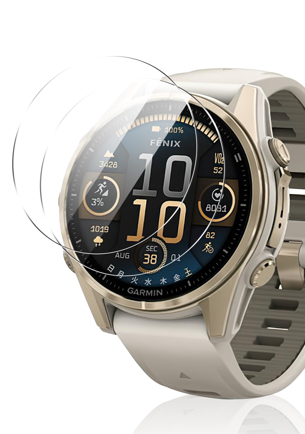 Amazon.co.jp: GARMIN fēnix 8 Sapphire AMOLED 43mmガラスフィルム 