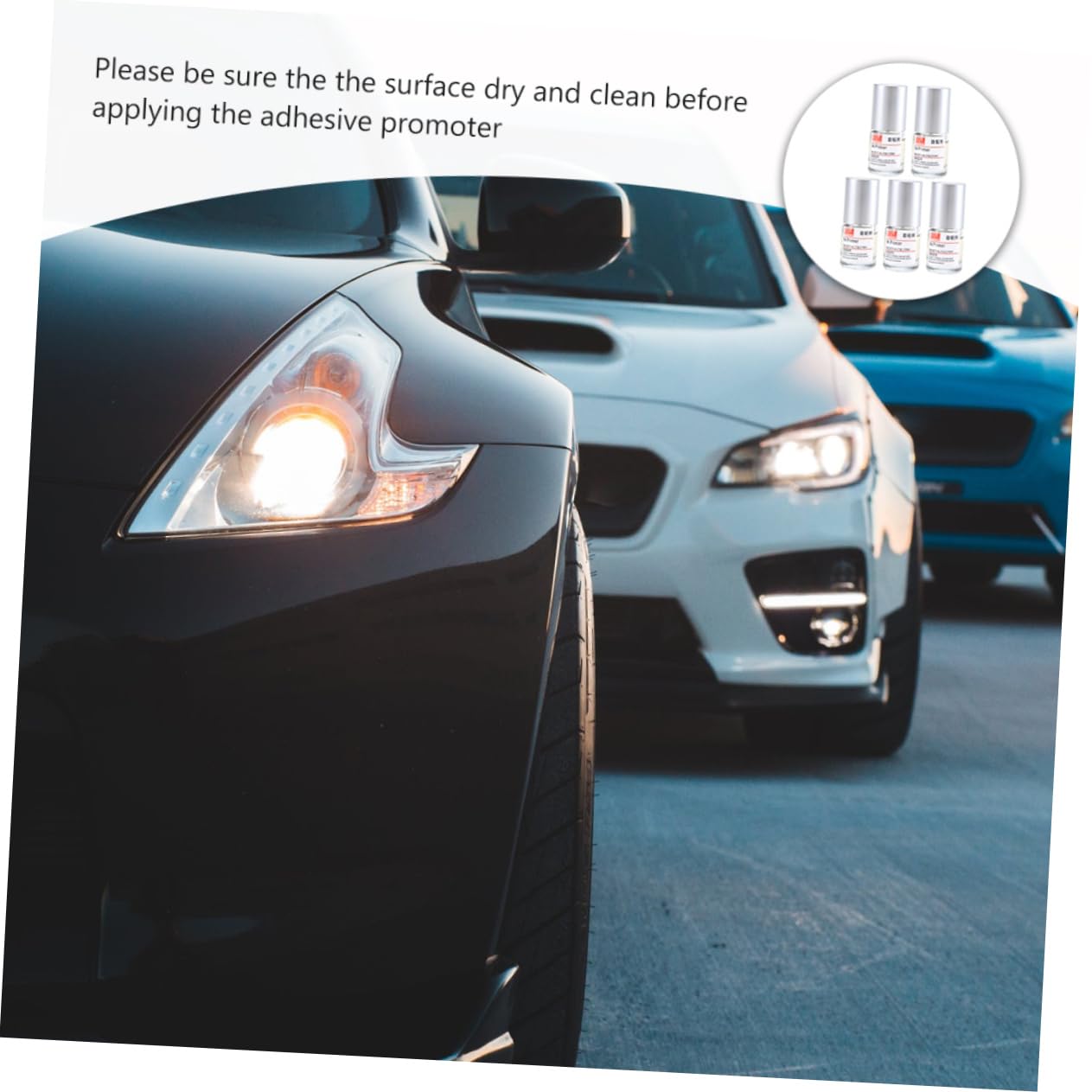 STOBAZA Bottles Adhesion Promoter Automotive Primer Glue Enhancers for Double Sided Tape Easy Application Brush for Interior and Exterior Modifications