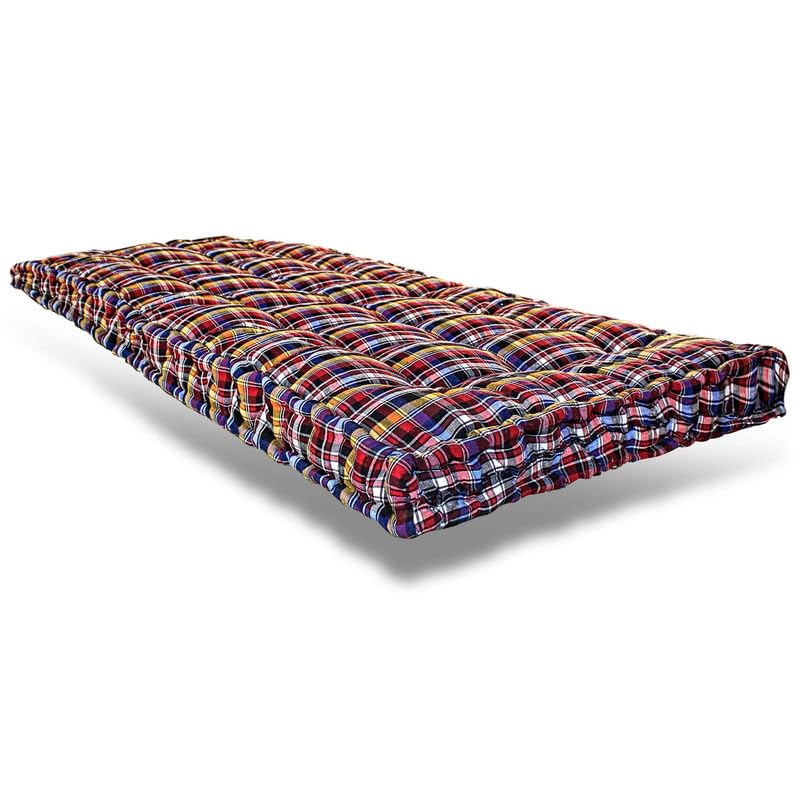 Image of Rhythm Cotton /Rui Filled Box Type Soft Portable Mattress /Gadda, Multicolor Soft Fabric Ideal for Comfortable Sleep, (Single Bed 3x6 ft or 72x36 inches) 5 inch Height /6KG