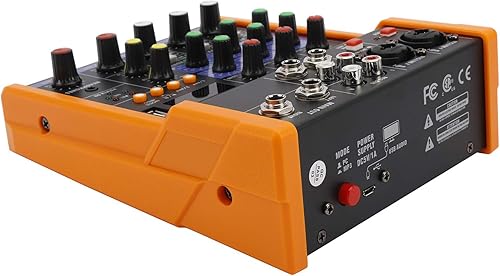 Miniatura 7 de Patioer Mezclador de audio de 4 canales, tablero de sonido Bluetooth Studio Karaoke para PC Live Performance KTV Home, efectos de música de