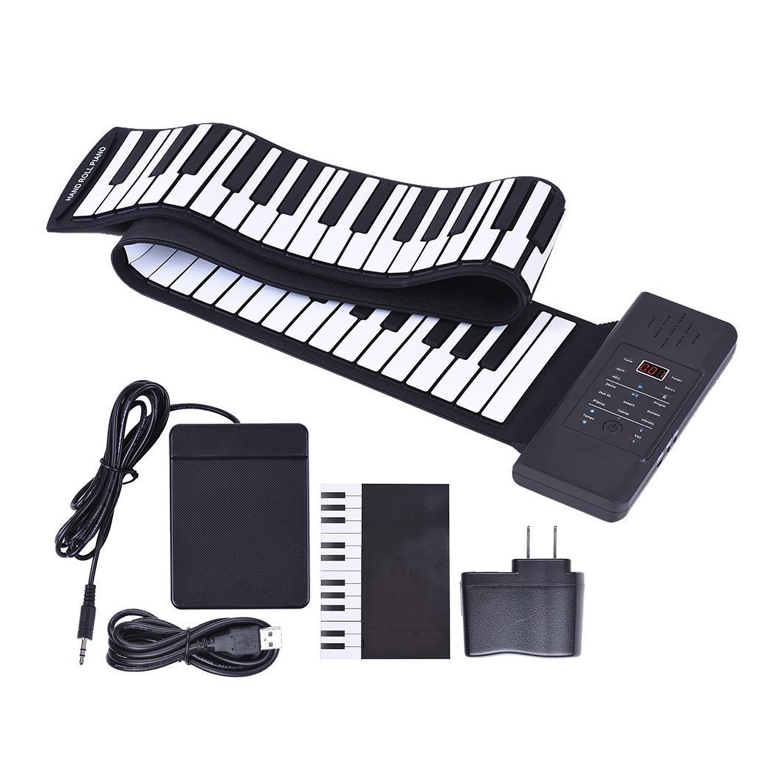 tastiera elettronica Tastiera Elettronica Pieghevole Incorporata In Silicone Addensato Per Pianoforte A 88 Tasti Arrotolati A Mano Per Adulti