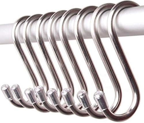 Paquete de 10 ganchos grandes en forma de S de 5.3 pulgadas, acero inoxidable pulido genuino de alta resistencia, para joyas, llavero, olla de