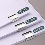 Agrafeuse à pince portable - Comprend 100 Clips réutilisables,Mini Push Clip Stapler, distributeur de clams de papier portatif pour le bureau de bureau de documents d'école à domicile (2pcs Noir transparent)