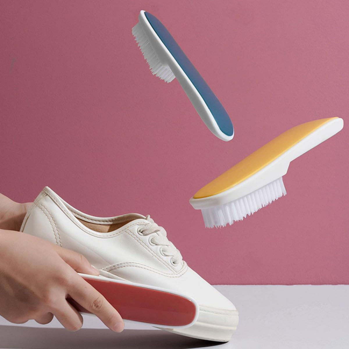 4pcs Soft Bristle Shoe Washing Brush Set, Portable Multi-Color Laundry Cleaning Scrubbing Brushes for Clothes and Footwear, Household Shoe Care Accessories