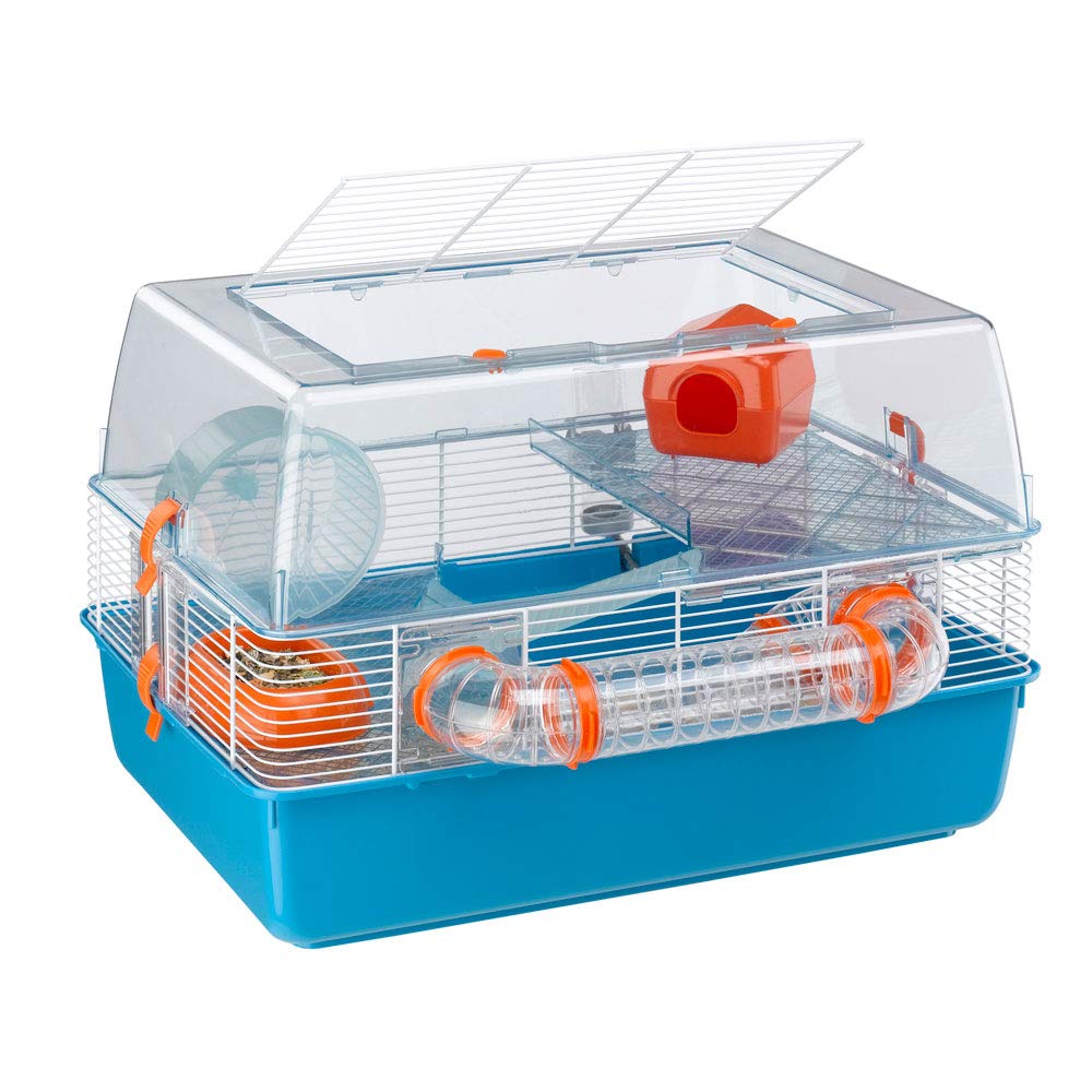 Ferplast DUNA FUN Interactive Multi-Level Hamster Cage - Includes Play Accessories, Tunnel System, and Exercise Wheel, 55x47x37.5 cm