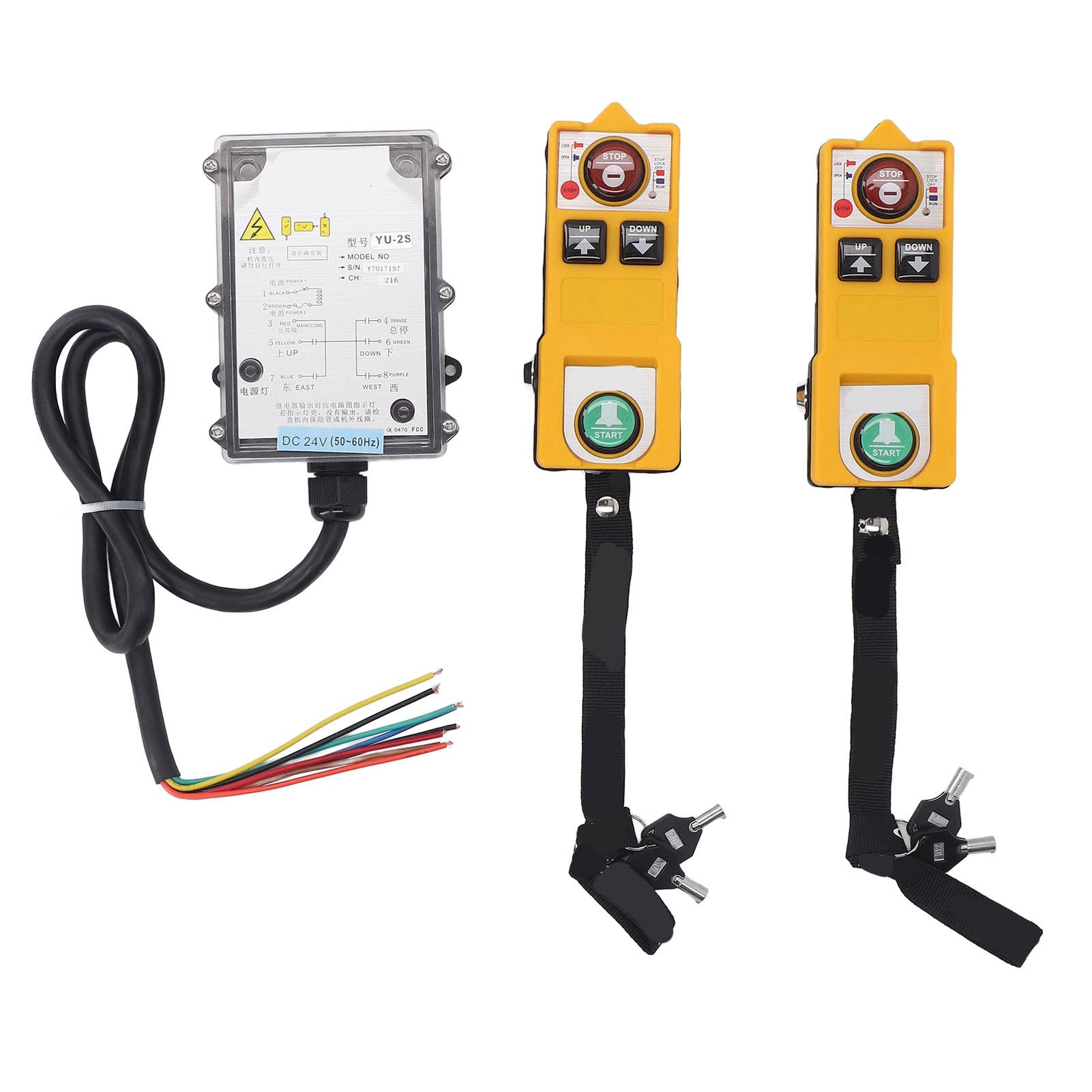 Industrial Crane Remote Control, Industrial Crane Remote Control Electric Hoist Controller Receiver with Lock, Hoist Accessories