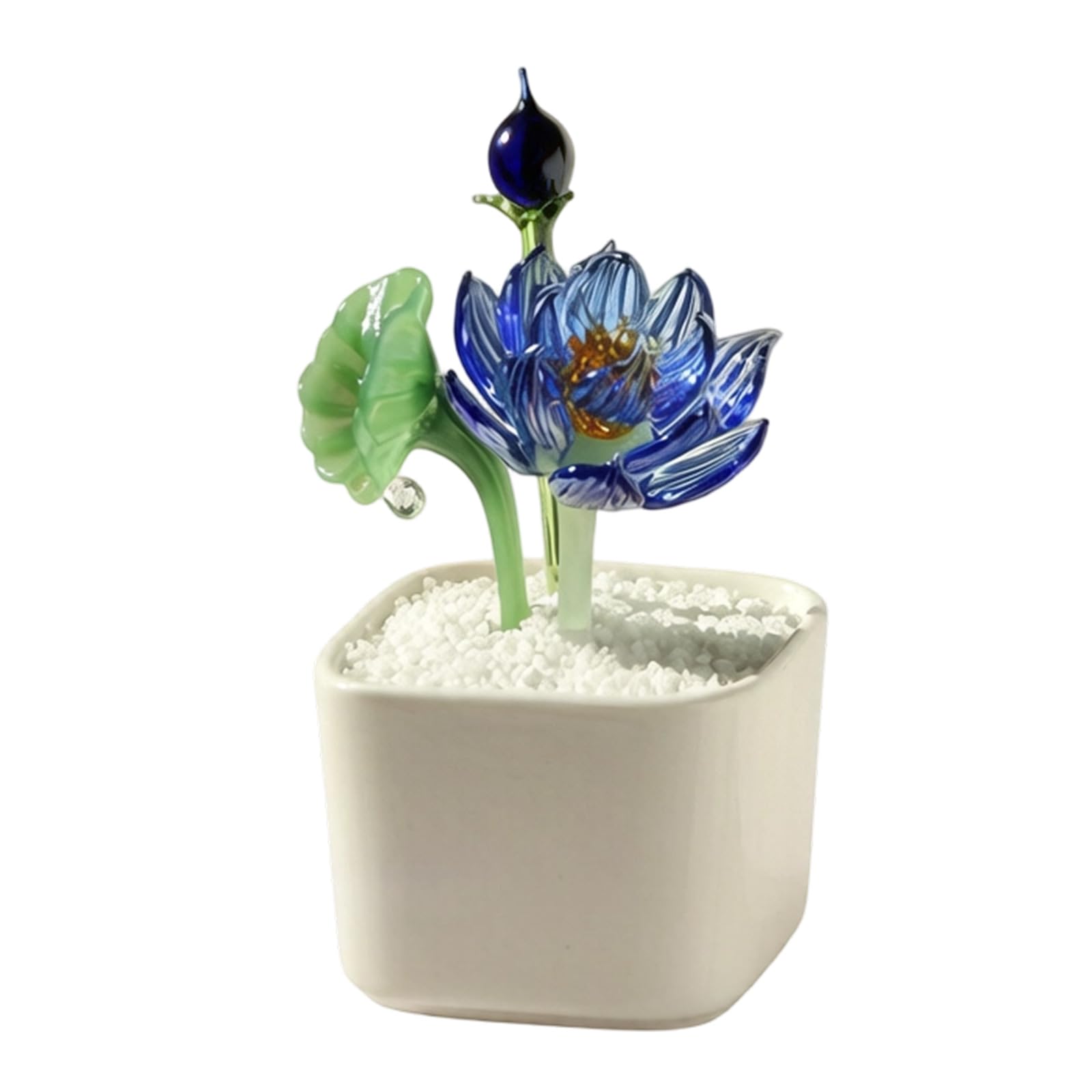 Handcrafted Glass Artificial Flower Centerpiece with Realistic Blooms for Workspaces Ornament Miniature Home Decoration Tabletop Low Maintenance