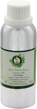 Papaya Seed Oil | Carica Papaya | For Skin | For Dark Spots Removal | For Body | For Hair | Pure Papaya Seed Oil | 100% Pure Natural | Cold Pressed | 1250ml | 42oz By R V Essential