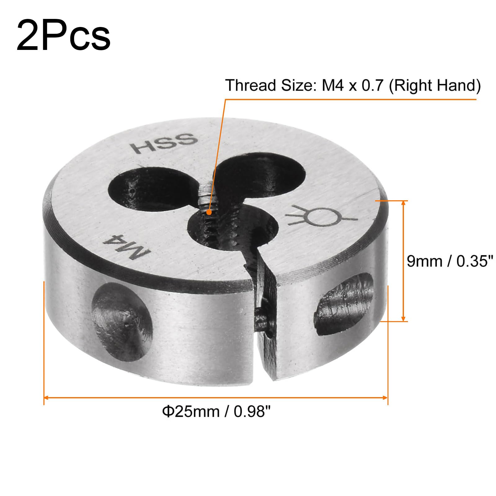 TA-VIGOR 2pcs M4 x 0.7 Metric Adjustable Threading Die - Image 2