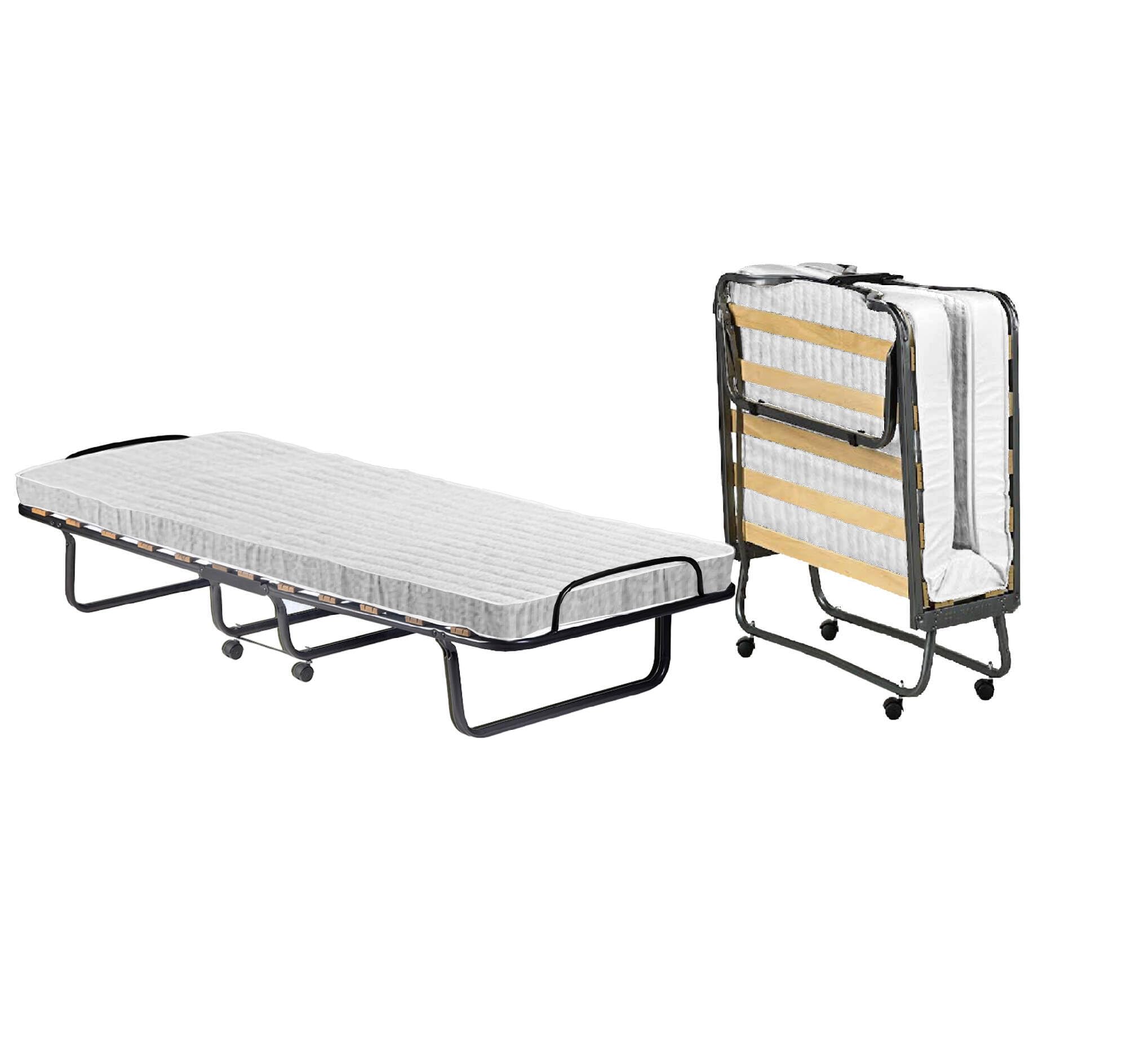 Talamo Italia Letto Pieghevole Deva, Brandina con Rete 12 doghe, Materasso Incluso, Lettino salvaspazio, 100% Made in Italy, 80x190h37 cm, Custodia Protettiva su Richiesta, Bianco, 190 cm
