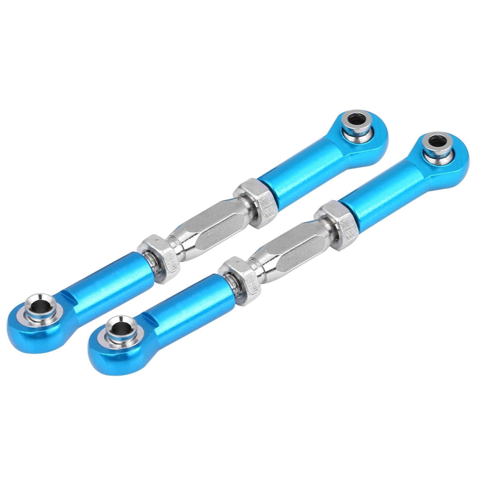 RC Steering Linkage Rod, 2 Piece Metal Arm Steering Rod Link, Servo Link Pull Rod for RC Car, Compatible with HSP94111 94188 RC Car Truck(Blue)