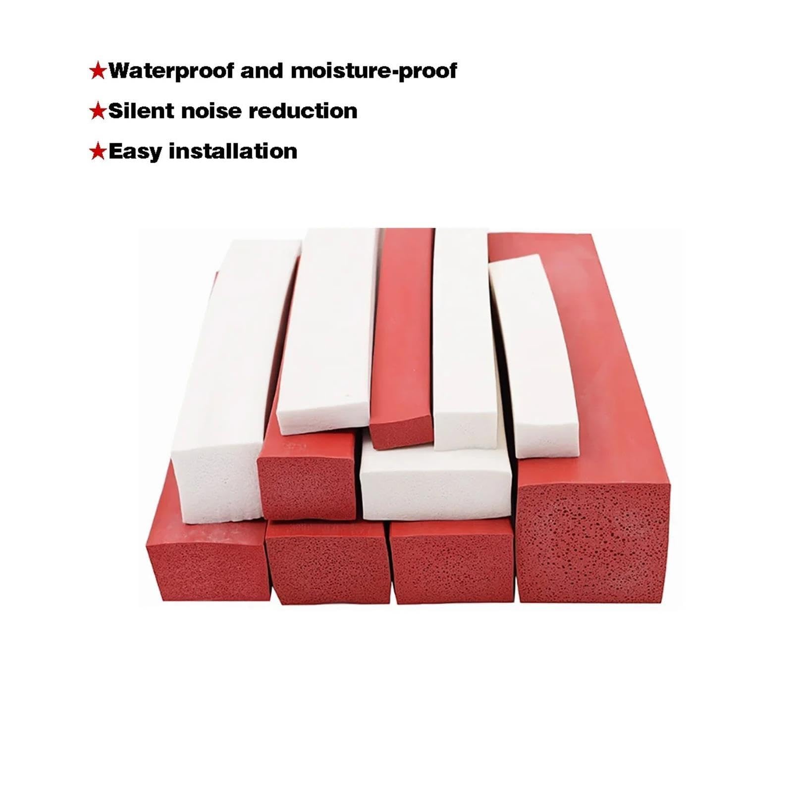 Red Silicone Foam Square Seal Strip