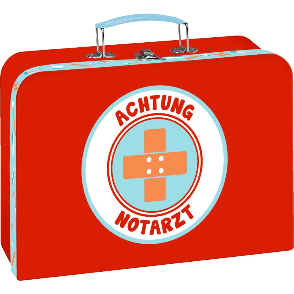 Die Spiegelburg Arztkoffer, rot, 'Achtung Notarzt' (medizinische Notfallversorgung)