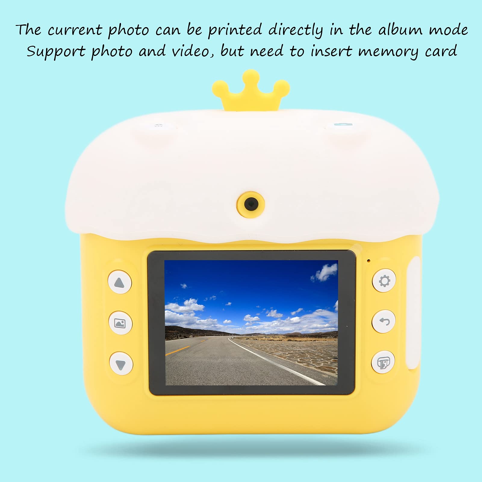 Generic Mini Cámara para Niños de Impresión Instantánea Digital 12MP 1080P con Pegatinas Creativas para la Diversión de los Niños