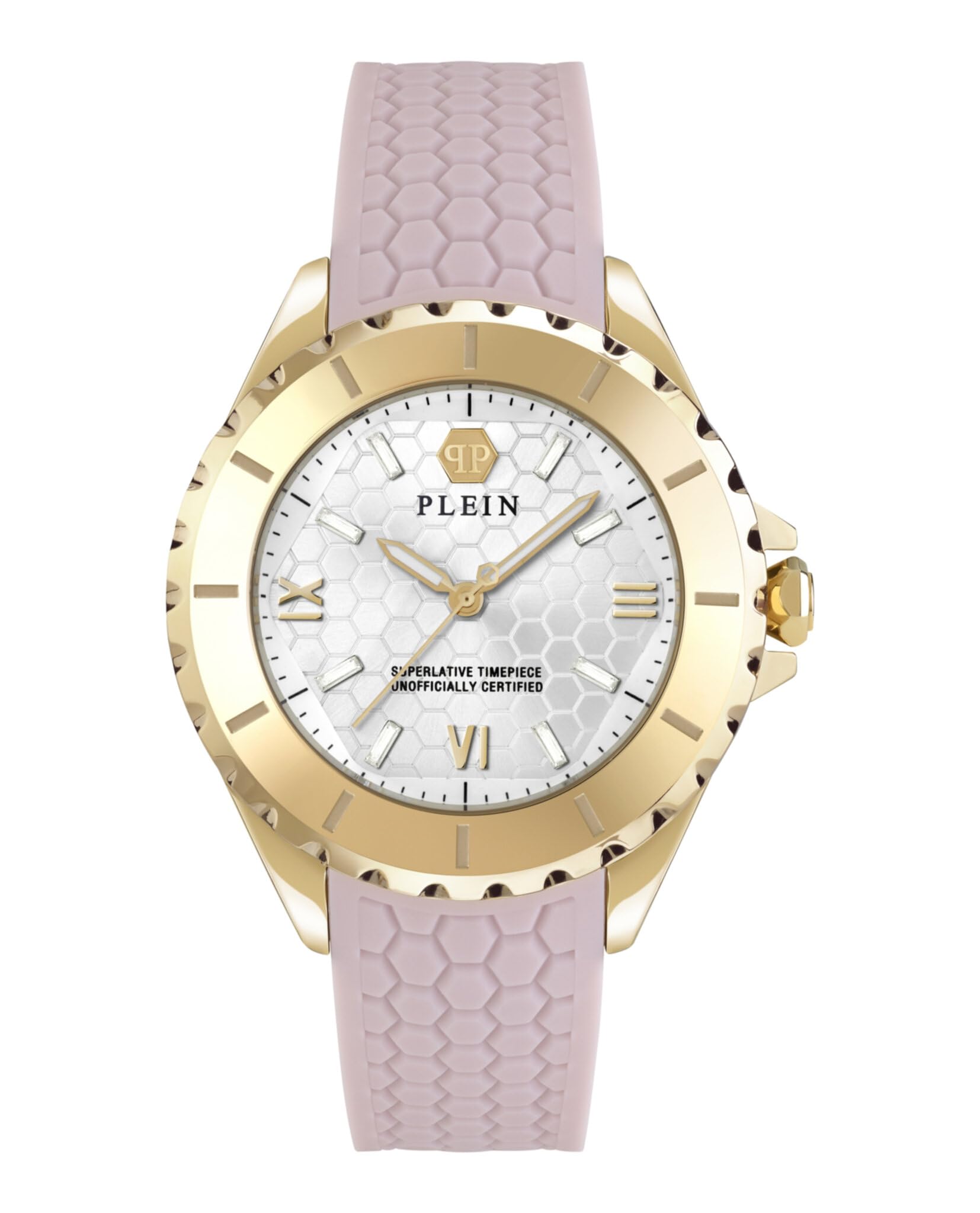 Philipp Plein Women Analogue Quartz Watch with Silicone Strap PWPOA0224
