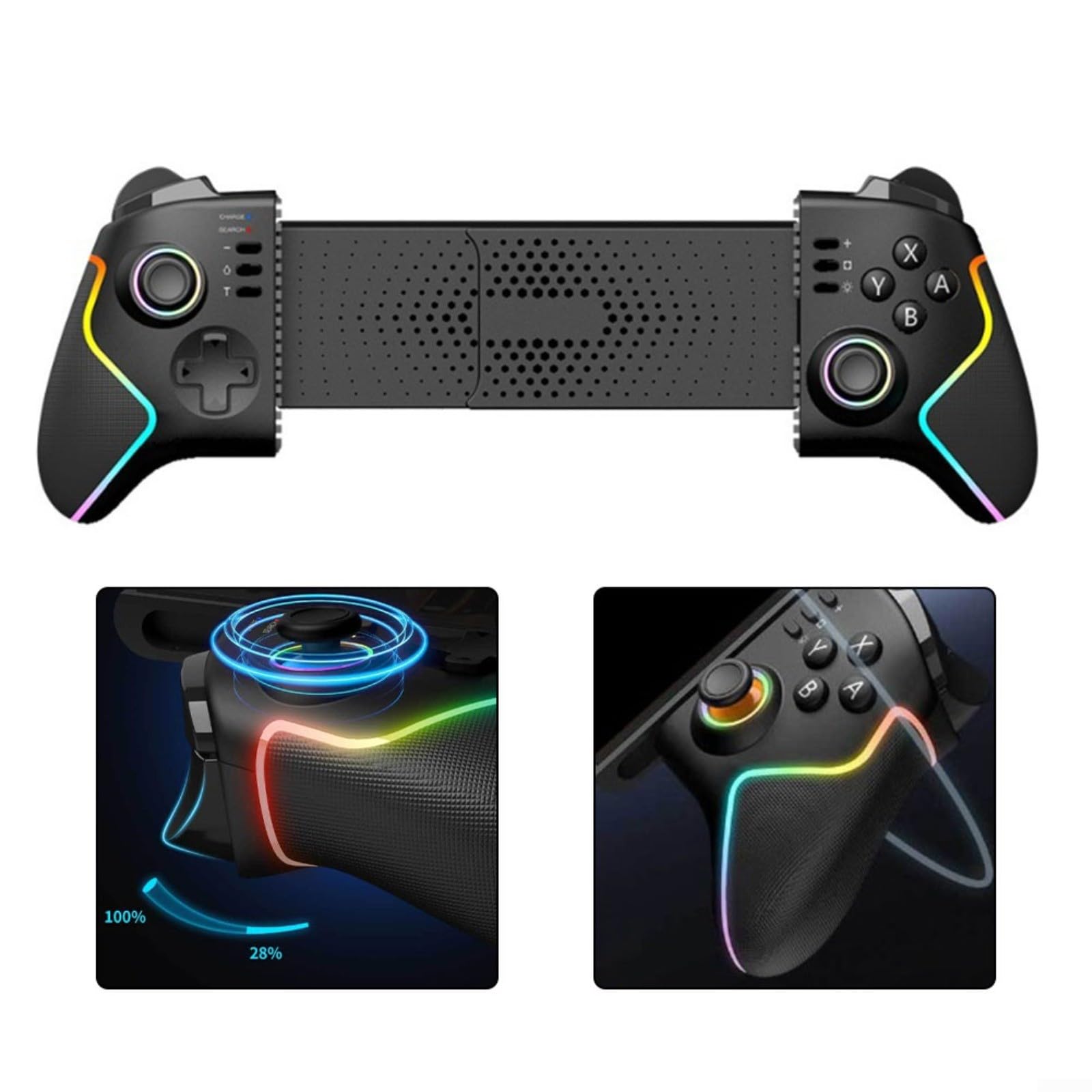 Controlador inalámbrico Pro para Switch 2 y Switch, Gamepad ergonómico con joysticks de efecto Hall, batería de 600 mAh, soporte de vibración, color negro