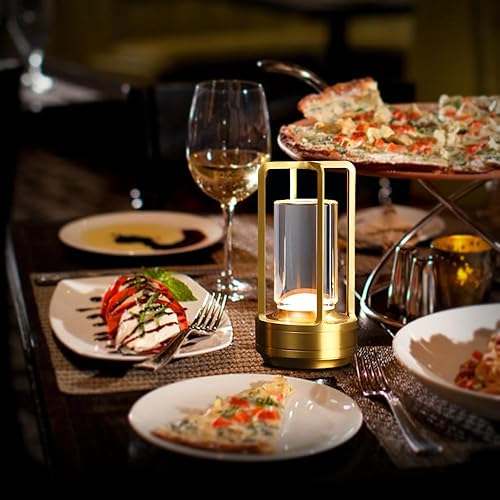 Miniatura 7 de Lámpara de escritorio portátil de metal, lámpara de mesa LED inalámbrica, lámpara recargable de control táctil de 16 colores, lámpara de escritorio