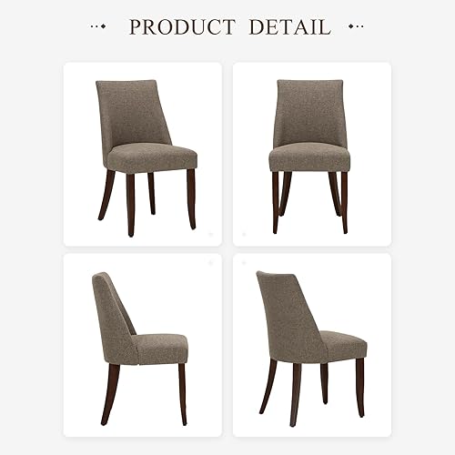 Miniatura 7 de COLAMY Juego de 2 sillas tapizadas para comedor, sillas de cocina modernas de mediados de siglo con respaldo, sillas de comedor laterales de tela