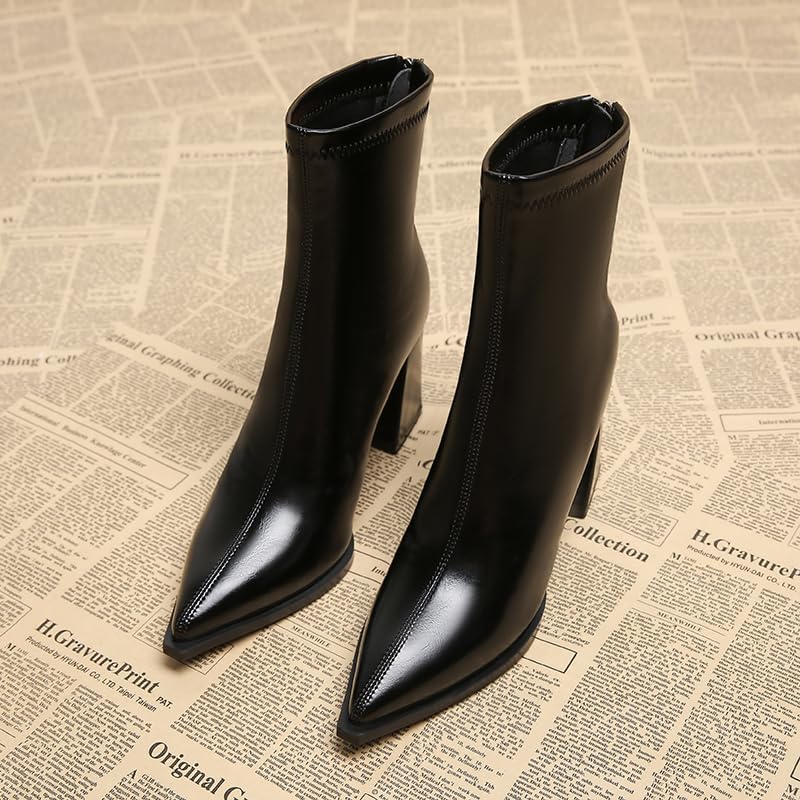 Pointed Toe 2025 Winter Style Winter High Heel Women Shoes Premium Skinny Boots Ankle Boots 98158-1