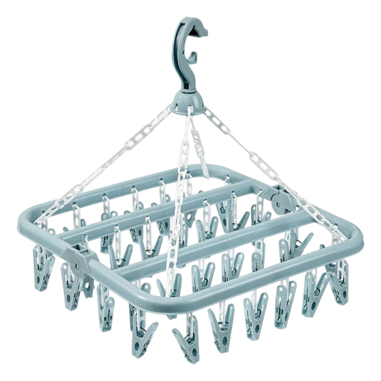 Nucelit Capacity Garment Hanger 32 Multiple Clips Space Efficient Foldable Frame Clothes Drying Rack for Apartments Heavy Duty Clothes Drying Rack